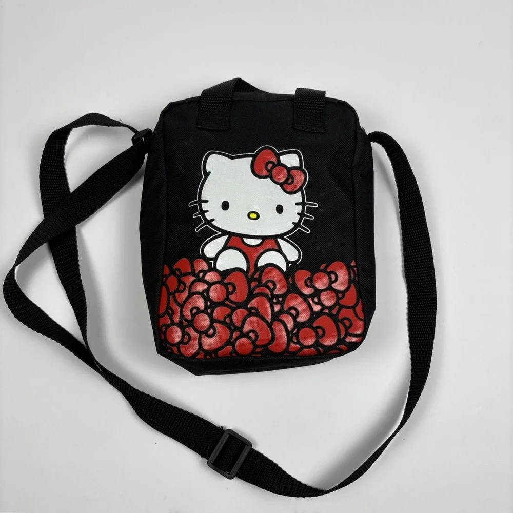Hello Kitty Bag By Sanrio Black‎ Cross Body Red Bows